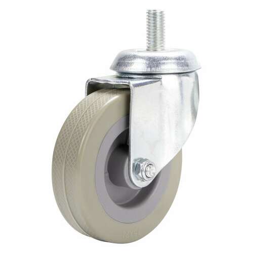  Колеса для уборочной тележки с штоком с резьбой, диаметр 75 мм, комплект 4 штуки, brabix, 605380 | Тележки уборочные