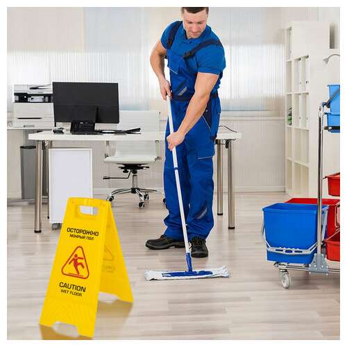  Знак предупреждающий опасность "осторожно! мокрый пол!" пластиковый, 62х30 см, laima professional, 601524 | Знаки предупреждающие