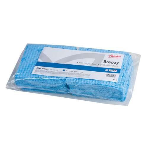  Салфетка vileda "бризи", комплект 25 шт., объемное микроволокно, голубая, 35х35 см, 120124 | Салфетки хозяйственные