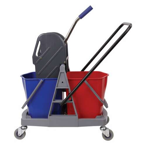  Тележка уборочная brabix, 2 съемных ведра 17 л, механический отжим, пластиковый каркас, 606660 | Тележки уборочные