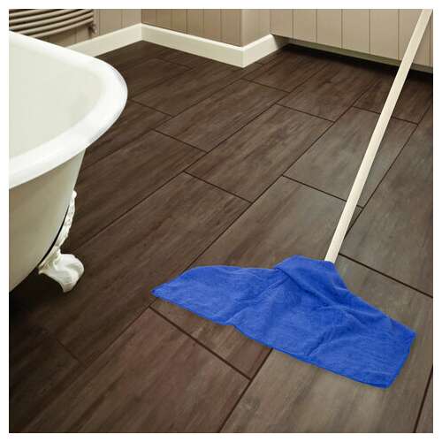  Тряпки для мытья пола, комплект 3 шт., плотная микрофибра, 50х60 см, синие, 260 г/м2, любаша "плюс", 603944 | Тряпки для пола