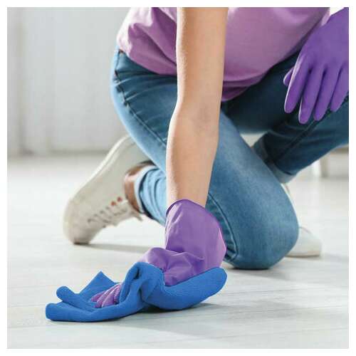  Тряпка для мытья пола, плотная микрофибра, 70х80 см, синяя, 220 г/м2, любаша "плюс", 606309 | Тряпки для пола