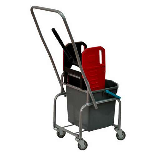  Тележка уборочная eco-force, 1 съемное ведро 25 л, отжим, металлический каркас, бесшумные колеса, 21ef/1 | Тележки уборочные