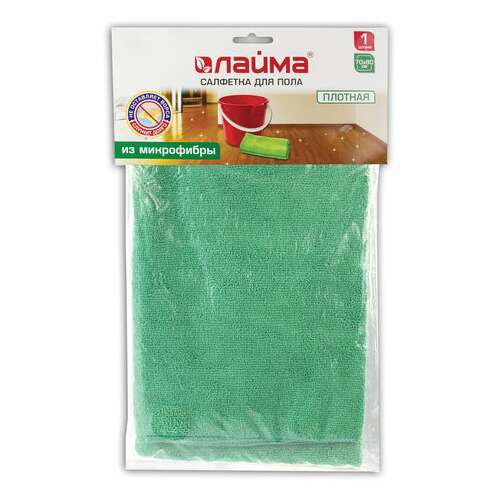  Тряпка для мытья пола из микрофибры, супер плотная, 70х80 см, зелёная, 300 г/м2, laima, 603931 | Тряпки для пола