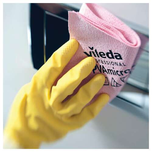  Салфетка vileda "пвамикро", комплект 5 шт., искусственная замша, красная, 35х38 см, 143591 | Салфетки хозяйственные