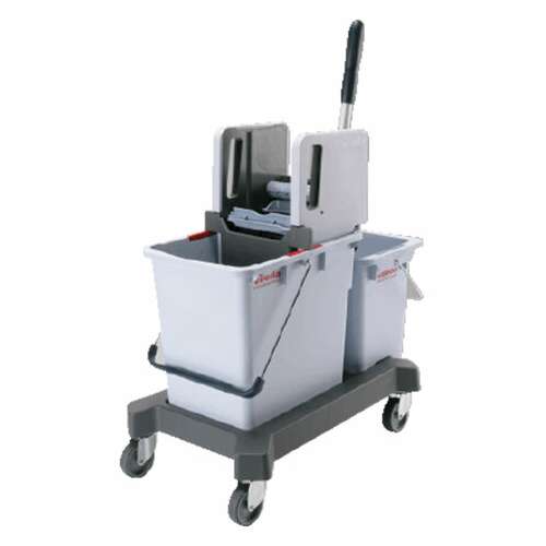  Тележка уборочная vileda, 2 съемных ведра 25 л+10 л, платформа, с транспортной ручкой, вертикальный отжим, 149099 | Тележки уборочные