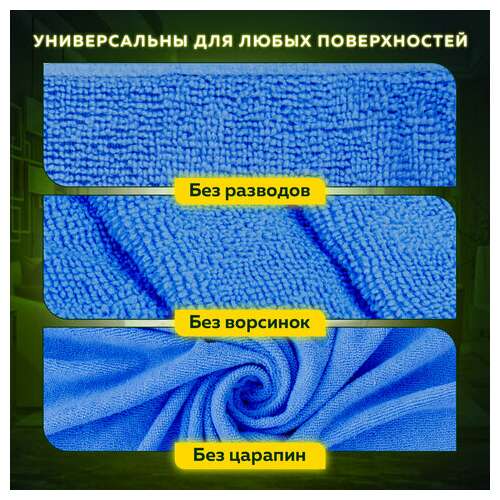  Тряпка из микрофибры 50х60 см, авто / дом / офис, "overlock indigo colour", синяя, 220 г/м2, laima home, 608222 | Тряпки для пола