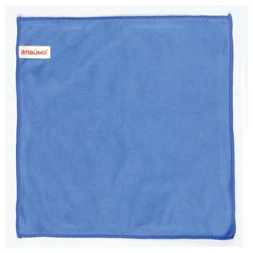  Салфетка из микрофибры для стекла и оптики 30х30 см, синяя, 250 г/м2, laima, 601256 | Салфетки хозяйственные