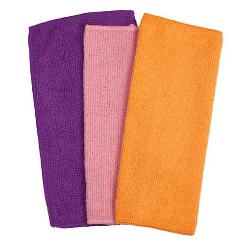  Салфетки из микрофибры универсальные 25х25 см, комплект 12 шт., ассорти, 180 г/м2, любаша, 603938 | Салфетки хозяйственные