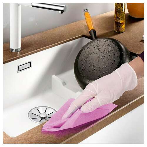  Салфетки вискозные универсальные medium, 25х25 см, комплект 5 шт., 80 г/м2, любаша, к4122, 605501 | Салфетки хозяйственные