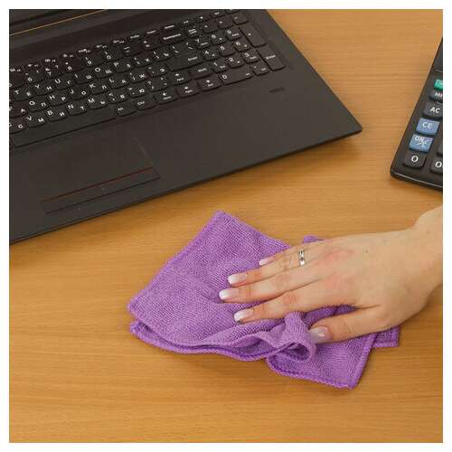  Салфетка из микрофибры универсальная 30х30 см, фиолетовая, 220 г/м2, любаша плюс, 606305 | Салфетки хозяйственные