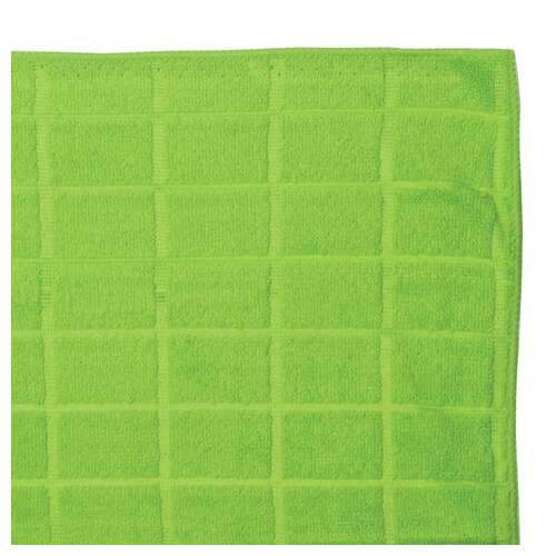  Салфетки из микрофибры универсальные 40х40 см, комплект 3 шт., клетка, зеленые, 220 г/м2, любаша, 603948 | Салфетки хозяйственные