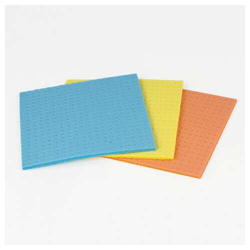  Салфетки целлюлозные (губчатые) standart, 15х15 см, комплект 3 шт., мега впитываемость, любаша, к5026, 605482 | Салфетки хозяйственные