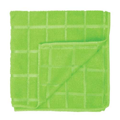  Салфетки из микрофибры универсальные 40х40 см, комплект 3 шт., клетка, зеленые, 220 г/м2, любаша, 603948 | Салфетки хозяйственные