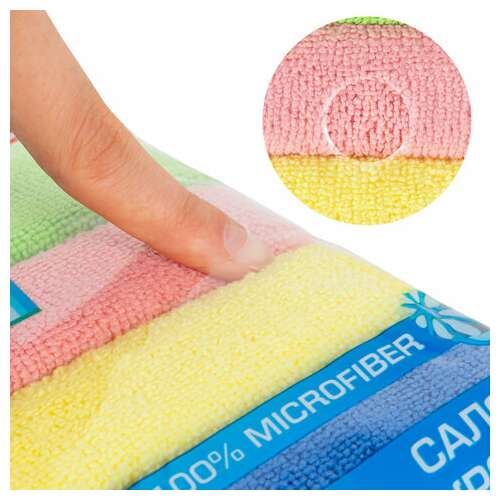  Салфетка из микрофибры универсальная 40х40 см, комплект 4 шт., multi pro colour, 280 г/м2, laima, 607793 | Салфетки хозяйственные
