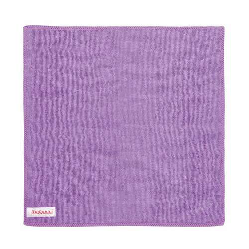  Салфетка из микрофибры универсальная 30х30 см, фиолетовая, 220 г/м2, любаша плюс, 606305 | Салфетки хозяйственные