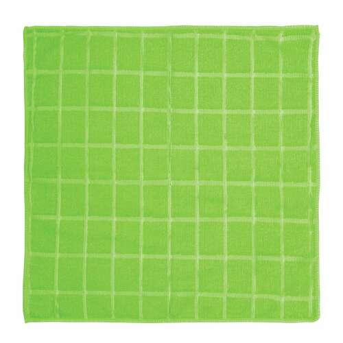 Салфетки из микрофибры универсальные 40х40 см, комплект 3 шт., клетка, зеленые, 220 г/м2, любаша, 603948 | Салфетки хозяйственные