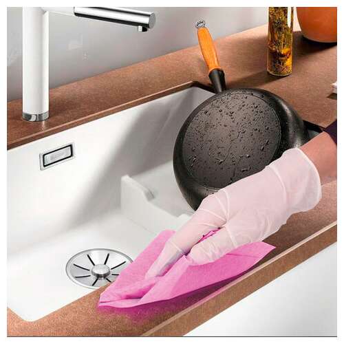  Салфетки вискозные универсальные standart, 25х30 см, комплект 5 шт., 80 г/м2, розовые, laima, к4120, 605500 | Салфетки хозяйственные