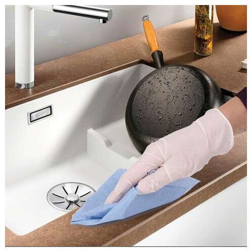  Салфетки вискозные универсальные medium, 25х25 см, комплект 5 шт., 80 г/м2, любаша, к4122, 605501 | Салфетки хозяйственные