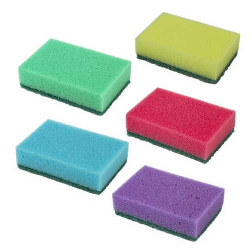  Губки бытовые maxi, 27х96х64 мм, комплект 5 шт., поролон/абразив, для посуды/уборки, laima, к0013, 601554 | Губки хозяйственные