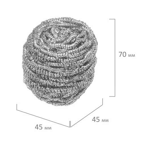 Губки (мочалки) металлические, спиральные, 3х20 г, комплект 3 шт., для посуды, гриля, плиты, laima, 603102 | Губки хозяйственные