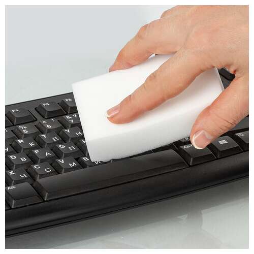  Губка-ластик меламиновая для удаления пятен, для чистки кухни, уборки, обуви, 10,5х6х2,5 см, комплект 2 шт., колорбокс, brauberg, 606892 | Губки хозяйственные