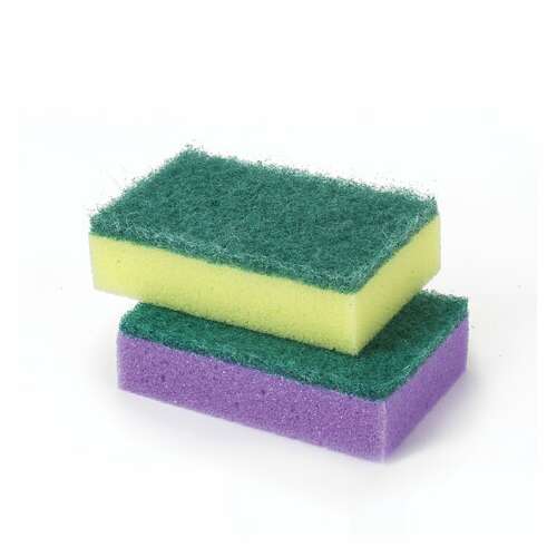  Губки бытовые maxi, 27х96х64 мм, комплект 10 шт., поролон/абразив, для посуды/уборки, офисмаг, к0012, 601553 | Губки хозяйственные