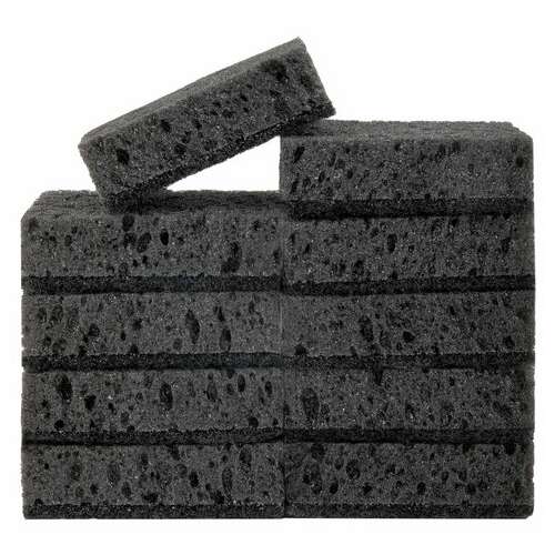  Губки для посуды square black 98х66х30 мм, комплект 10 шт., крупнопористый поролон/абразив laima, 608648 | Губки хозяйственные
