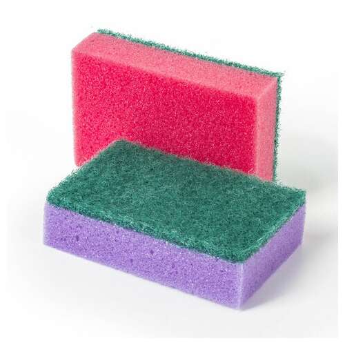  Губки бытовые maxi, 27х96х64 мм, комплект 5 шт., поролон/абразив, для посуды/уборки, laima, к0013, 601554 | Губки хозяйственные