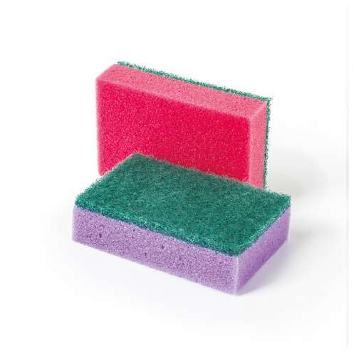  Губки бытовые maxi, 27х96х64 мм, комплект 10 шт., поролон/абразив, для посуды/уборки, laima, к0003, 601552 | Губки хозяйственные