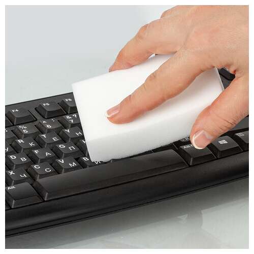  Губка-ластик меламиновая для удаления пятен, для чистки кухни, уборки, обуви, 10х7х3 см, комплект 20 шт., полибэг, laima, 608955. | Губки хозяйственные