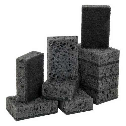  Губки для посуды square black 98х66х30 мм, комплект 10 шт., крупнопористый поролон/абразив laima, 608648 | Губки хозяйственные