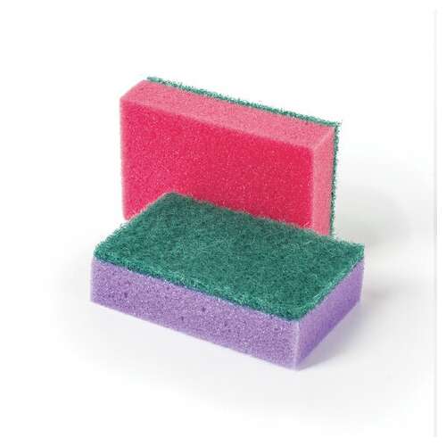  Губки бытовые maxi, 27х96х64 мм, комплект 10 шт., поролон/абразив, для посуды/уборки, офисмаг, к0012, 601553 | Губки хозяйственные