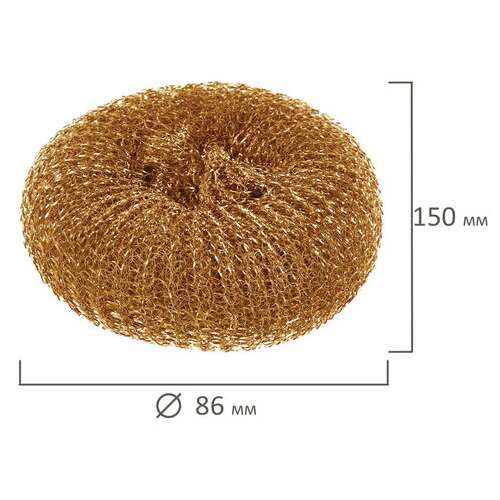  Губки (мочалки) медные, сетчатые, 3х15 г, комплект 3 шт., для посуды, гриля, плиты, laima, 603104 | Губки хозяйственные