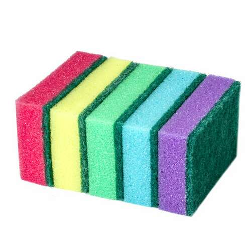  Губки бытовые maxi, 27х96х64 мм, комплект 5 шт., поролон/абразив, для посуды/уборки, laima, к0013, 601554 | Губки хозяйственные