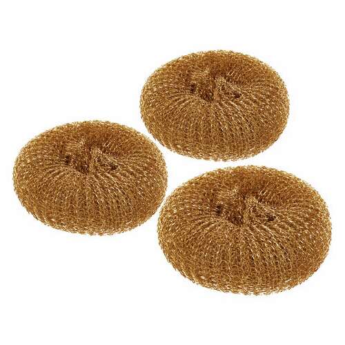  Губки (мочалки) медные, сетчатые, 3х15 г, комплект 3 шт., для посуды, гриля, плиты, laima, 603104 | Губки хозяйственные