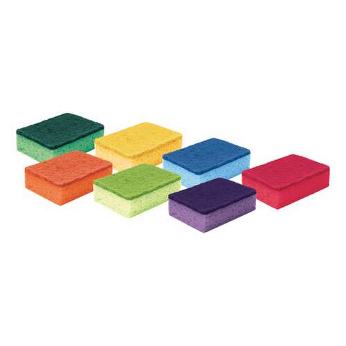  Губки бытовые maxi, 3х10х7 см, комплект 6+1 шт., поролон/абразив, для посуды/уборки, color, york, 30180 | Губки хозяйственные