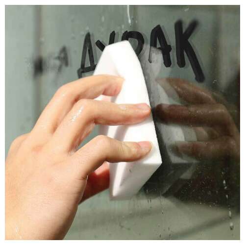  Губка-ластик меламиновая для удаления пятен, для чистки кухни, уборки, обуви, 9х6х2 см, комплект 12 шт., полибэг, laima, 608954 | Губки хозяйственные