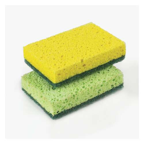  Губки бытовые, 20х95х65 мм, комплект 2 шт., целлюлозные (губчатые) с абразивом, laima, к1106, 605487 | Губки хозяйственные