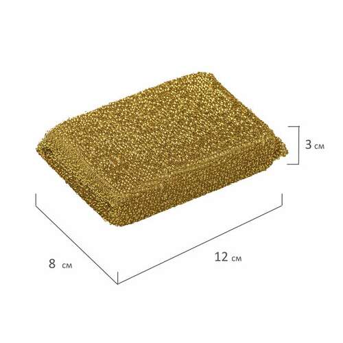  Губки бытовые, 28х115х78 мм, комплект 2 шт., поролон в металлизированной оплетке, laima, к1011, 601592 | Губки хозяйственные