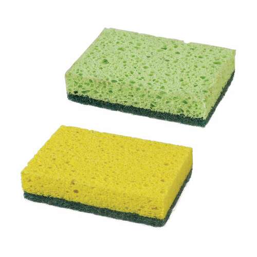  Губки бытовые, 20х95х65 мм, комплект 2 шт., целлюлозные (губчатые) с абразивом, laima, к1106, 605487 | Губки хозяйственные