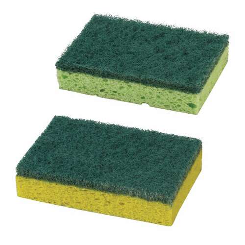  Губки бытовые, 20х95х65 мм, комплект 2 шт., целлюлозные (губчатые) с абразивом, laima, к1106, 605487 | Губки хозяйственные