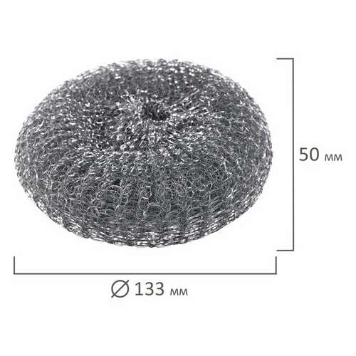  Губка (мочалка) металлическая, сетчатая, 100 г, большая (xxl), для посуды, гриля, плиты, laima, 603106 | Губки хозяйственные
