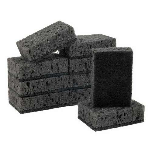  Губки для посуды square black 98х66х30 мм, комплект 10 шт., крупнопористый поролон/абразив laima, 608648 | Губки хозяйственные