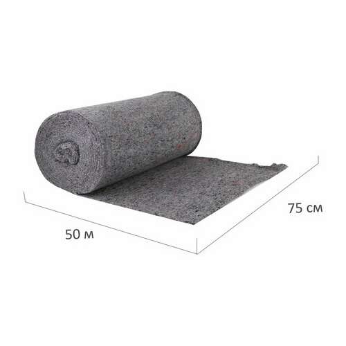  Полотно хпп холстопрошивное плотное серое, 0,75х50м, 240(±10)г/м2, шаг 2,5мм, laima премиум, 603587 | Технические ткани в рулоне