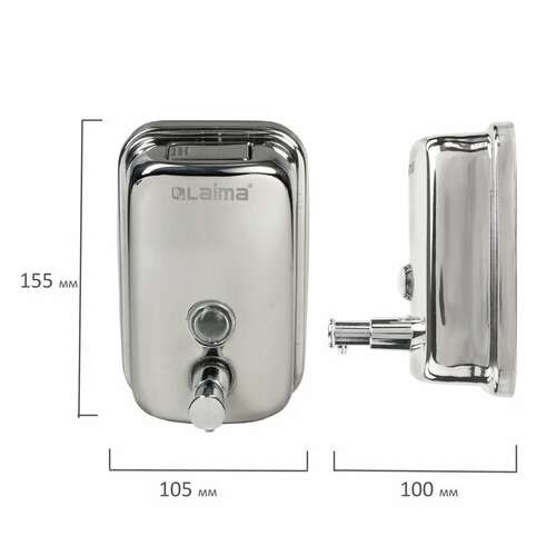  Дозатор для жидкого мыла laima basic, 0,5 л., нержавеющая сталь, зеркальный, 601795 | Дозаторы для жидкого мыла