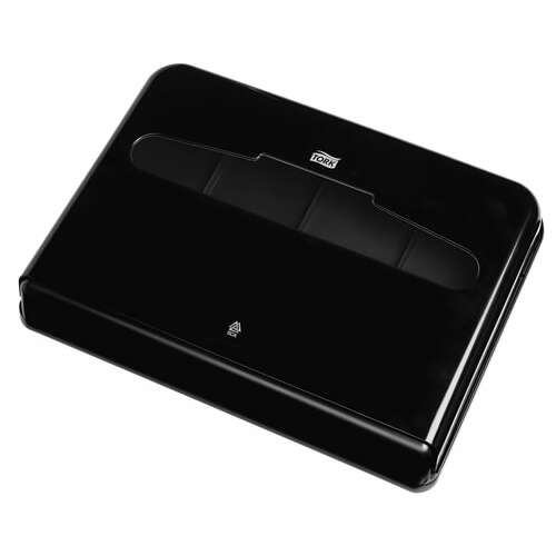  Диспенсер для покрытий на унитаз tork (система v1), покрытия 1/2 сложения, черный, 344088 | Диспенсеры для одноразовых покрытий на унитаз