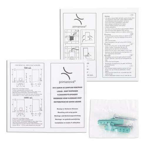  Дозатор для жидкого мыла и антисептика prima nova, наливной, белый, 1,0 л, sd03 | Дозаторы для жидкого мыла