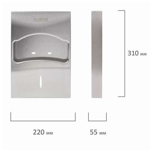  Диспенсер для покрытий на унитаз laima professional inox, 1/4 сложения, нержавеющая сталь, матовый, 605704 | Диспенсеры для одноразовых покрытий на унитаз