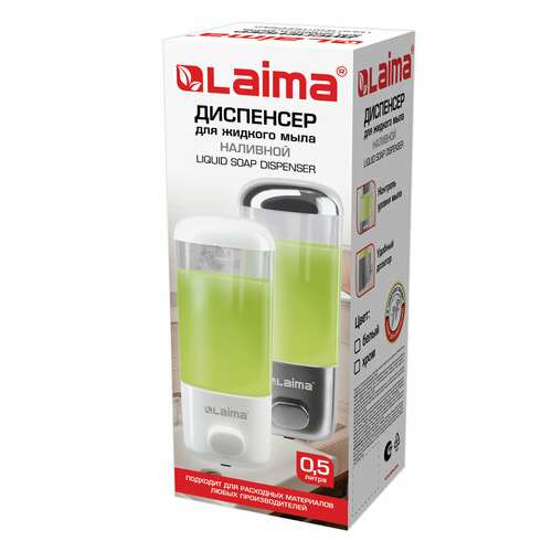  Дозатор для жидкого мыла laima, наливной, 0,5 л, хром, abs-пластик, 601793 | Дозаторы для жидкого мыла